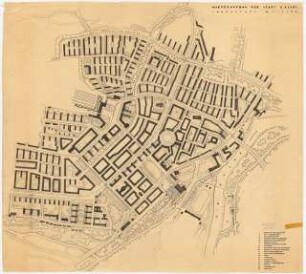 Wiederaufbau Kassel: Entwurfsplan Innenstadt 1:2500