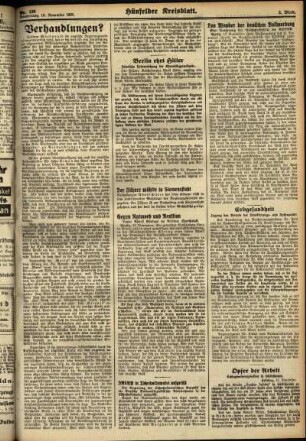 Zweite Ausgabe vom Donnerstag, den 16. November 1933.