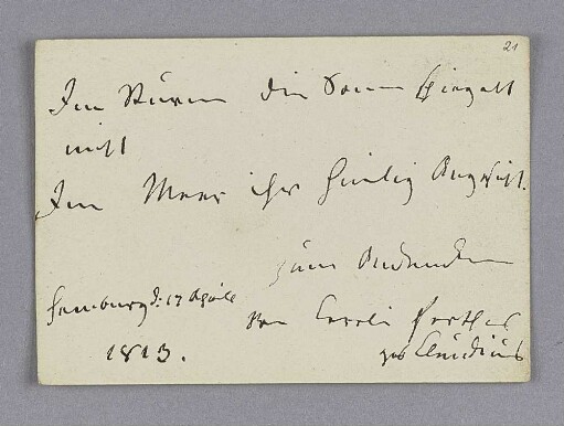 Caroline Perthes. – Hamburg, 17.04.1813