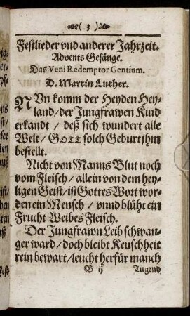 Festlieder und anderer Jahrzeit. Advents Gesänge.