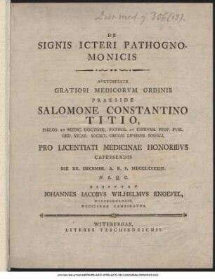 De Signis Icteri Pathognomonicis