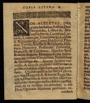A4v-B2v, Copia Litera A: Nos Albertus...