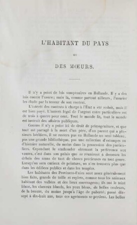 L'habitant du pays ou des moeurs