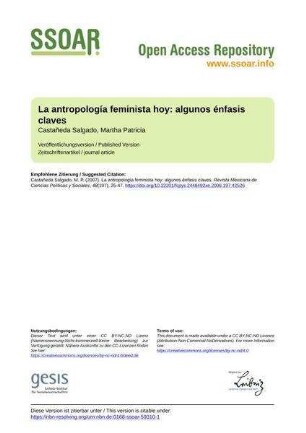 La antropología feminista hoy: algunos énfasis claves