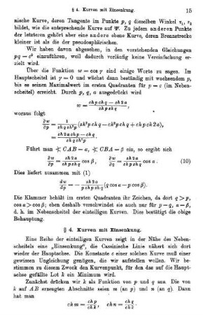 § 4. Kurven mit Einsenkung.