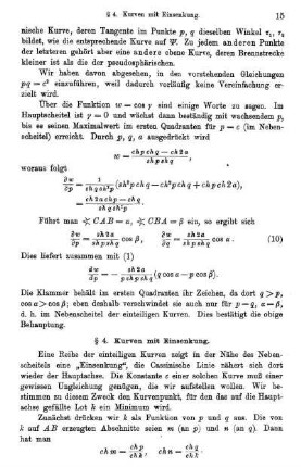 § 4. Kurven mit Einsenkung.