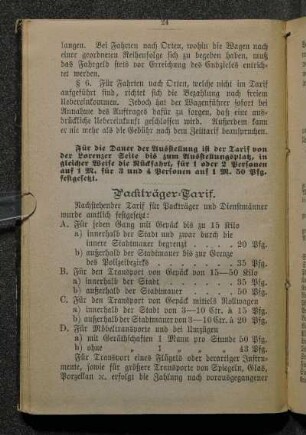 Packträger-Tarif.