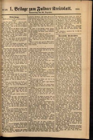 Zweite Ausgabe vom Donnerstag, den 20. Dezember 1900.