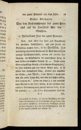 Erster Abschnitt. Von dem Rechtsanspruche des guten Princips ...