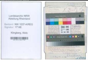 Entnazifizierung Alois Klingberg , geb. 00.00.0000 (Geschaeftsfuehrer)