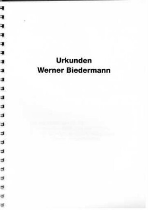 Mappe mit Urkunden für Werner Biedermann