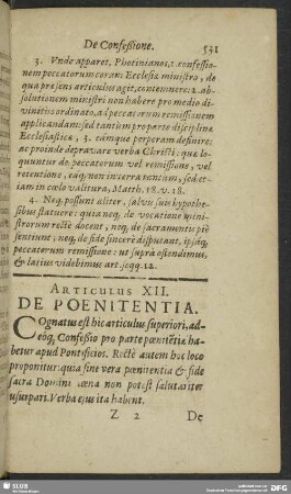 Articulus XII. De Poenitentia