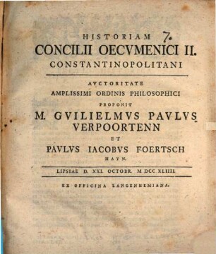 Historia concilii oecumenici II. Constantinopolitani