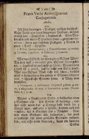 Praxis Verbi Activi Quartae. - Praxis Verbi Deponentis, Loquor. 102. - 191.