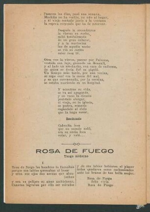 Rosa de fuego : Tango moderno