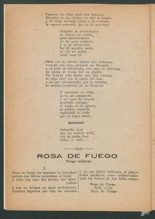 Rosa de fuego : Tango moderno