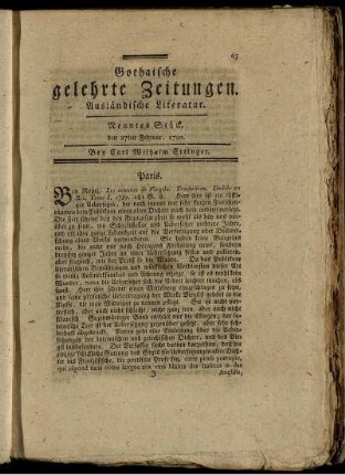 Neuntes Stück, den 27ten Februar, 1790.