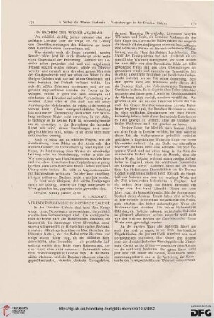 Veränderungen in der Dresdner Galerie