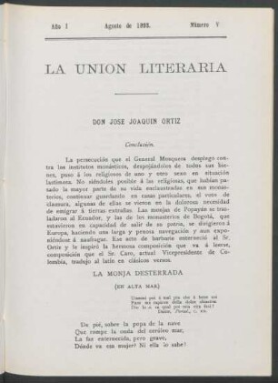 Don José Joaquín Ortiz - Conclusión