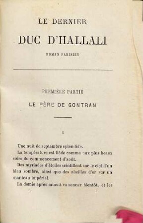 Le dernier duc d'Hallali : roman parisien, 1. Le pere de Gontran
