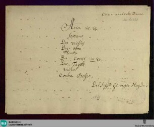 Armida. Excerpts - Don Mus.Ms. 668 : S, orch; Hob XXVIII:12/11b