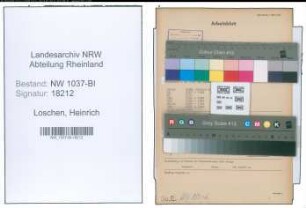 Entnazifizierung Heinrich Loschen , geb. 23.03.1902 (Steuersekretaer)