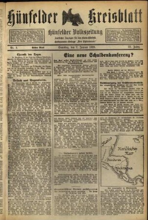 Erste Ausgabe vom Samstag, den 07. Januar 1928.