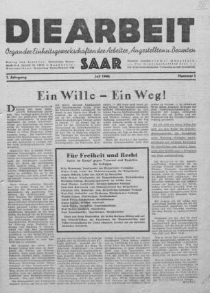 Nummer 1: Juli 1946
