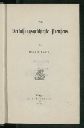Zur Verfassungsgeschichte Preußens