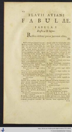 Flavii Aviani Fabulae.