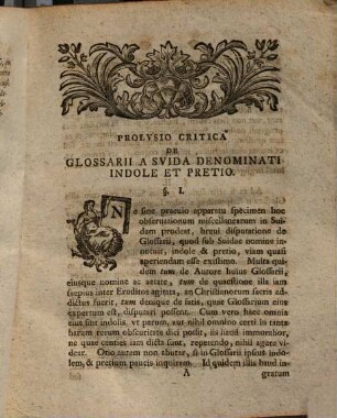 Specimen observationum miscellanarum in Suidam : cum prolusione critica de glossarii a Suida denominati indole et pretio
