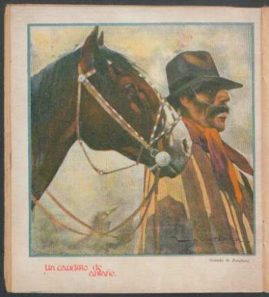 Un caudillo de antaño - Gouache de Zavattoro