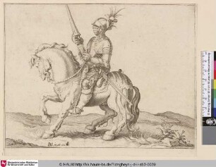 [Kavallerist mit erhobener Lanze; A Cavalryman Raising a Lance]
