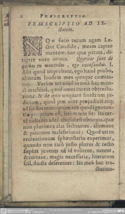 Praescriptio Ad Lectorem