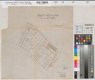 Münster (Münster) Krameramtshaus Lageplan 1949 1 : 500 44 x 43 kol. Pause Stadtbaupflegeamt Münster Staatshochbauamt Münster