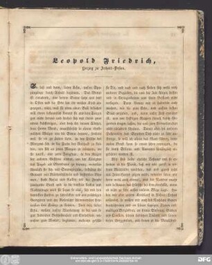 Leopold Friedrich, Herzog zu Anhalt-Deßau.