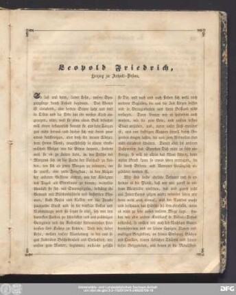 Leopold Friedrich, Herzog zu Anhalt-Deßau.