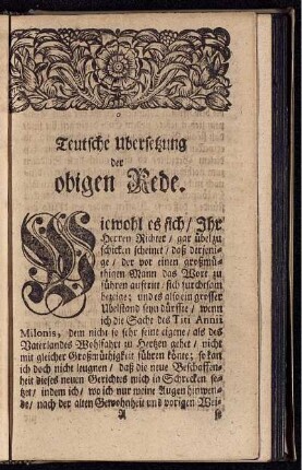 Teutsche Ubersetzung der obigen Rede