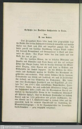 Geschichte des Deustchen Buchhandels in Krain
