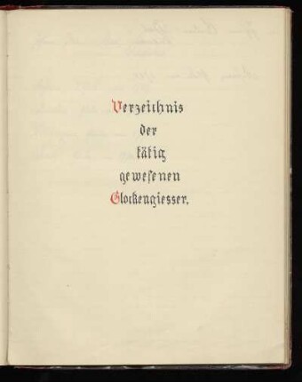 Verzeichnis der tätig gewesenen Glockengiesser