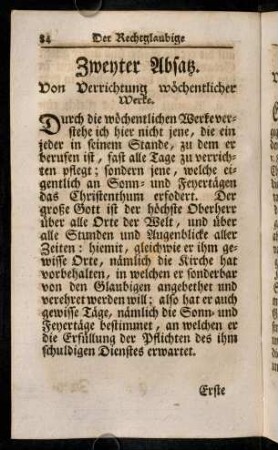 84-189, Zweyter Absatz. Von Verrichtung woechentlicher Werke.