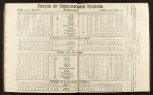 Fahrplan der Südstormarnschen Kreisbahn.