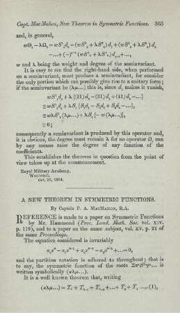 A new theorem in symmetric functions.