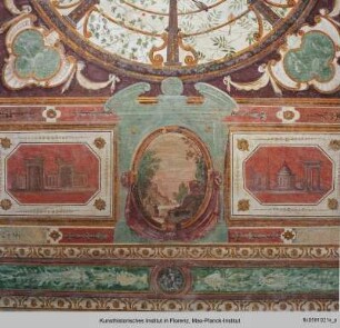 Freskendekoration mit Landschaften und Allegorien