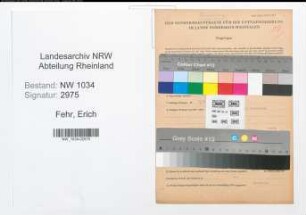 Entnazifizierung Erich Fehr , geb. 11.12.1905 (Oberstleutnant)