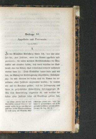 Beilage XV. Appellatio und Provocatio