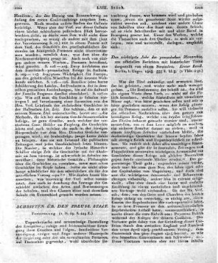 [Einführung in die Rubrik:] SCHRIFTEN ÜB. DEN PREUSS. STAAT. Fortsetzung (s. St. 29. S. 44g ff.)