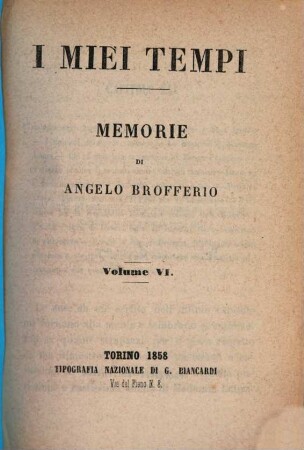I miei tempi : Memorie, 6