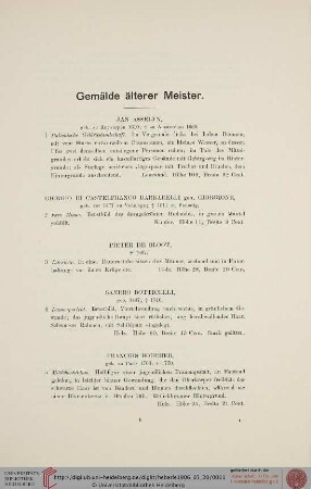 Gemälde älterer Meister (Nr. 1-97)