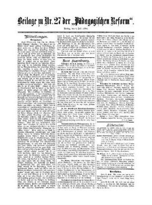 Litteratur : Beilage zu No. 27 der Pädagogischen Reform
